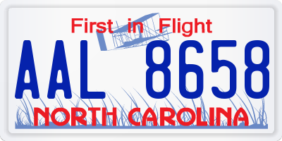 NC license plate AAL8658