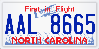 NC license plate AAL8665