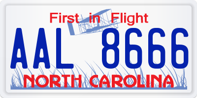 NC license plate AAL8666
