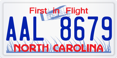 NC license plate AAL8679