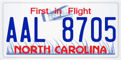 NC license plate AAL8705