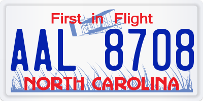 NC license plate AAL8708