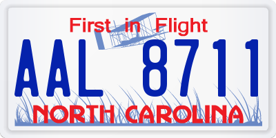 NC license plate AAL8711
