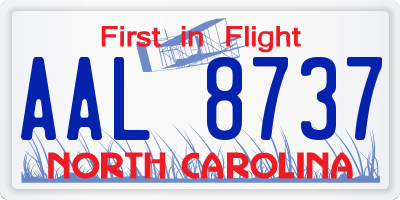 NC license plate AAL8737