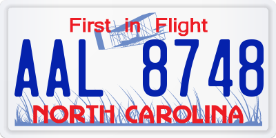 NC license plate AAL8748