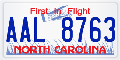 NC license plate AAL8763