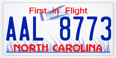 NC license plate AAL8773