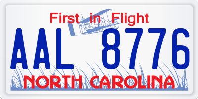 NC license plate AAL8776