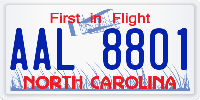 NC license plate AAL8801