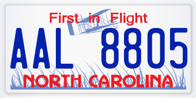 NC license plate AAL8805