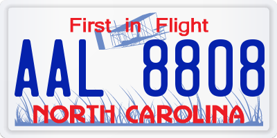 NC license plate AAL8808