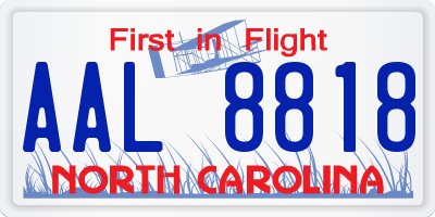 NC license plate AAL8818