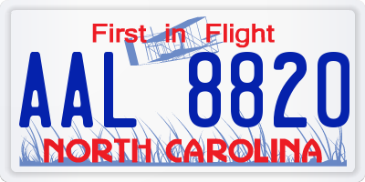 NC license plate AAL8820