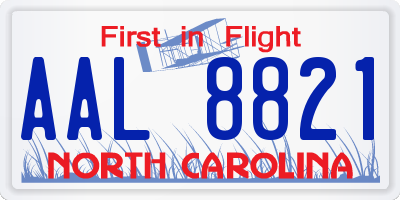 NC license plate AAL8821