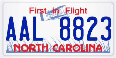 NC license plate AAL8823