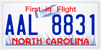 NC license plate AAL8831