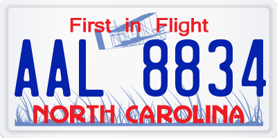 NC license plate AAL8834