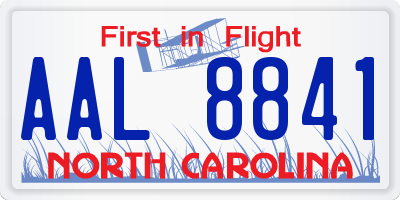 NC license plate AAL8841