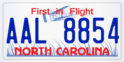 NC license plate AAL8854