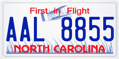 NC license plate AAL8855