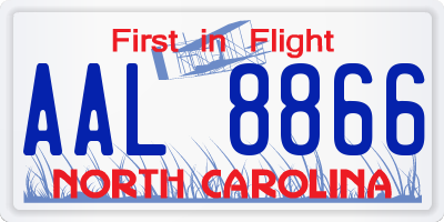 NC license plate AAL8866