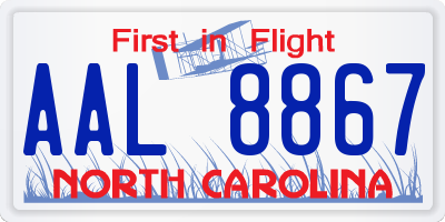 NC license plate AAL8867