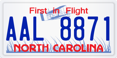 NC license plate AAL8871