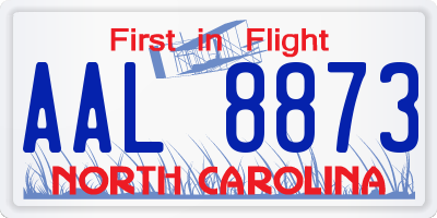 NC license plate AAL8873