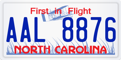 NC license plate AAL8876