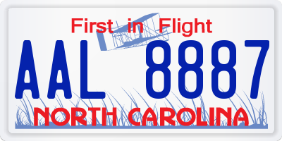NC license plate AAL8887