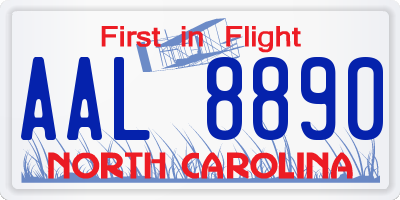 NC license plate AAL8890