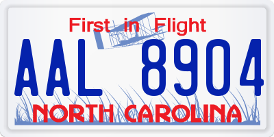 NC license plate AAL8904