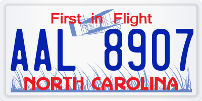 NC license plate AAL8907