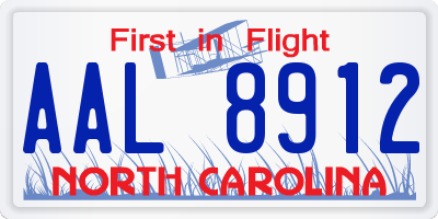 NC license plate AAL8912