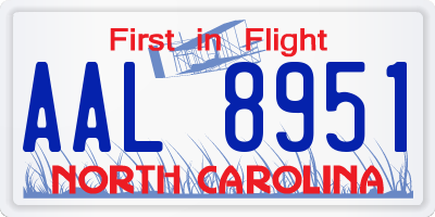 NC license plate AAL8951