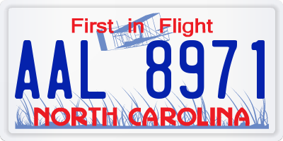 NC license plate AAL8971