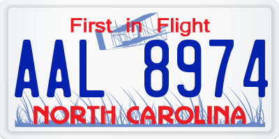 NC license plate AAL8974