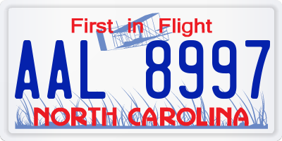 NC license plate AAL8997