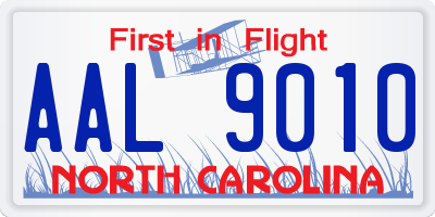 NC license plate AAL9010