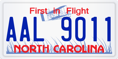 NC license plate AAL9011