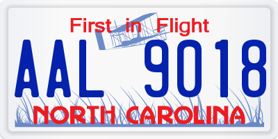 NC license plate AAL9018