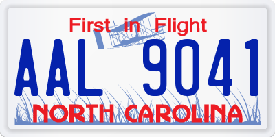 NC license plate AAL9041
