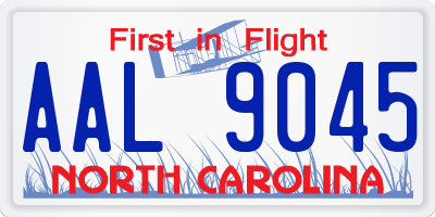 NC license plate AAL9045