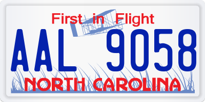 NC license plate AAL9058