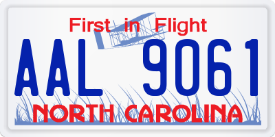 NC license plate AAL9061