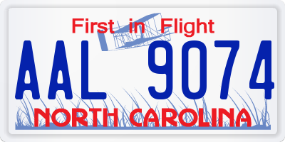 NC license plate AAL9074