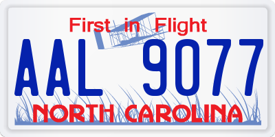 NC license plate AAL9077