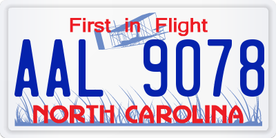 NC license plate AAL9078
