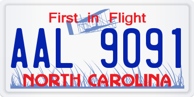 NC license plate AAL9091