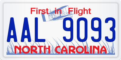 NC license plate AAL9093